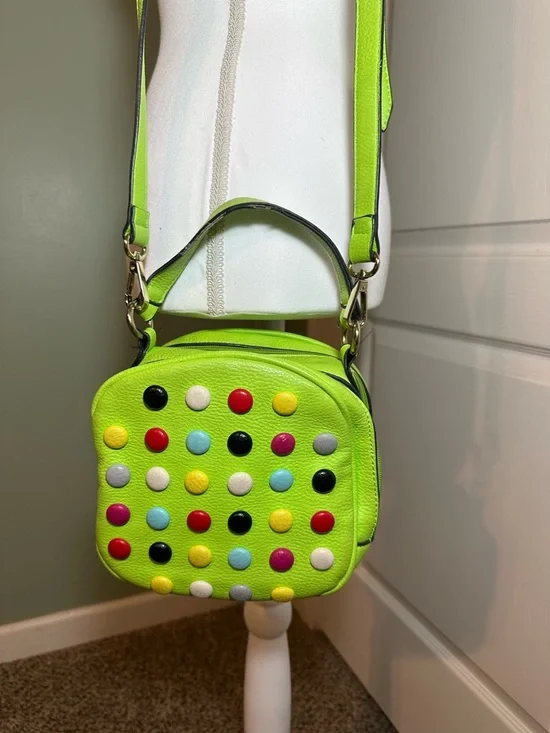 Retro colorful Crossbody Bag with Multicolor Studs - Picture 2 of 9